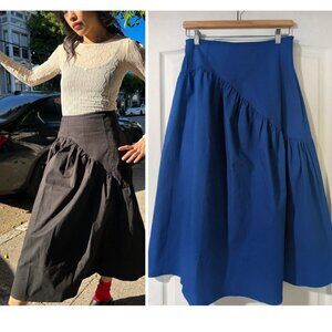 Lisa Says Gah | Maeve Midi Skirt in Blue Twill